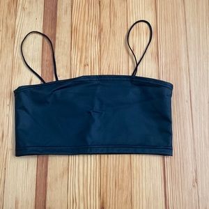 New black leather cropped tank